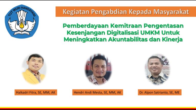 PKM Tim Dosen: Pemberdayaan Kemitraan Pengentasan Kesenjangan Digitalisasi UMKM Untuk Meningkatkan Akuntabilitas dan Kinerja