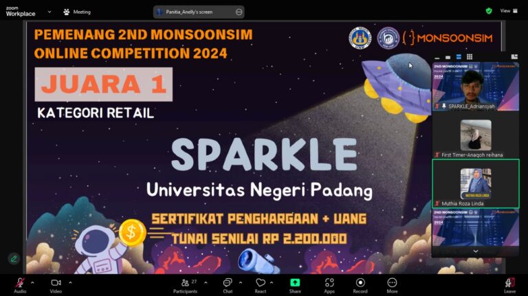 Tim Sparkle UNP Raih 1st Champion 2nd UNP National Monsoonsim Competition 2024 Kategori Retail